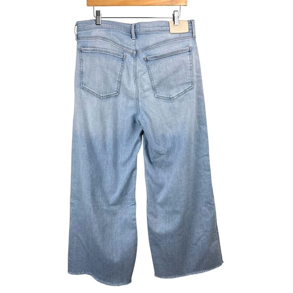Citizens of Humanity Lyra Wide Leg High Rise Light Wash Raw Hem Jeans 31 Cropped - Picture 4 of 10